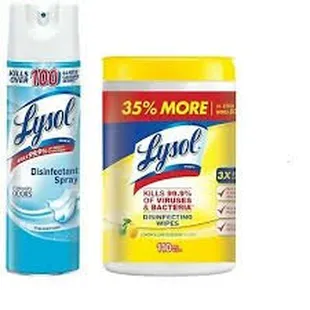 Lysol wipes and Lysol products