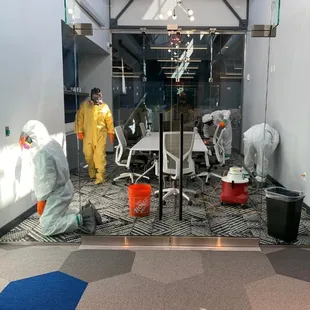 Cleaning after a construction one of the new casinos in central valley.