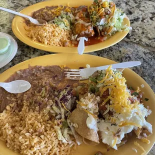 two plates of mexican food
