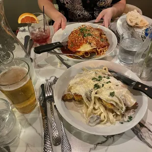 Chicken Moretti and chicken Parmesan