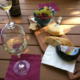 Cheese plate an a bottle of Zeitgeist, their sweet white wine, for $25. Perfect treat on a beautiful fall day.