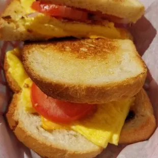 The All American is a breakfast festival in a sandwich. Tasty!