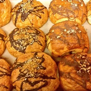 Oraganic nutella &amp; dulce de leche danishes.