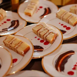 Our reception venue plated Morgana's cake beautifully.