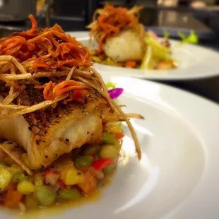grilled fish, food