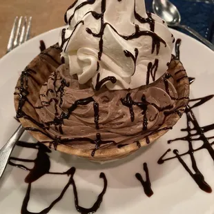 Chocolate Mousse. Edible bowl is a great and tasty touch!