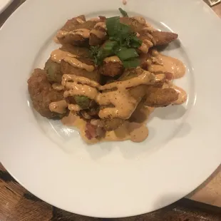 Fried avocado wedges