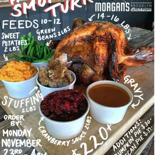 Let's talk smoked turkey. Morgan's Famous Thanksgiving Dinner is back and now accepting orders until 11/23.