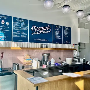 Order counter at Morgan&apos;s Ice Cream