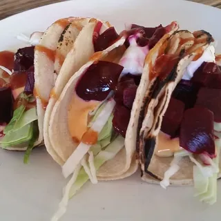 Beet and goat cheese Tacos