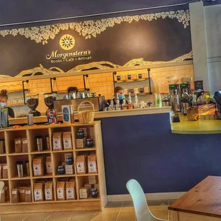 The refreshment stand with plenty of chairs inside and out