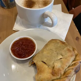 Michigan Handpie (Vegan) with Tomato Chutney and Chai with Almond Milk