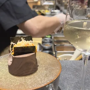 King salmon hand roll.