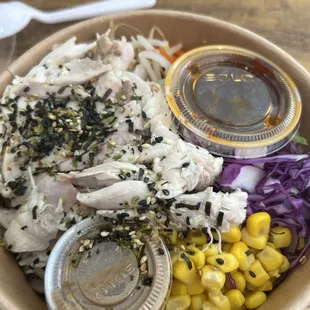 Shredded chicken cold noodle