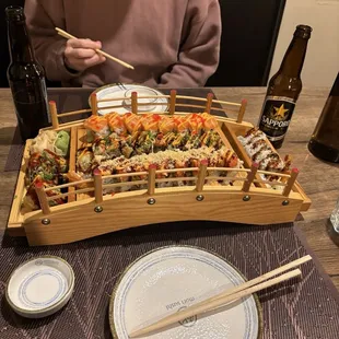 Mori Bridge. Included 5 preselected rolls and soup or salad