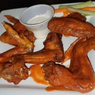 chicken wings and carrots