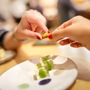 Sharing dessert among friends
