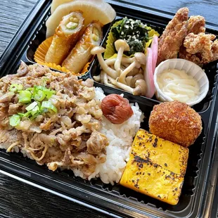 a variety of food items