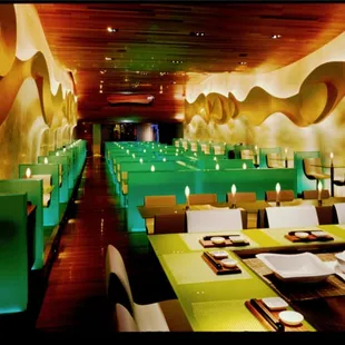 interior, sushi and sashimi