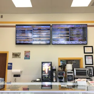  menus on the wall