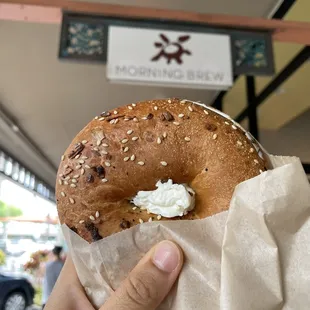 Everything bagel with dill cream cheese