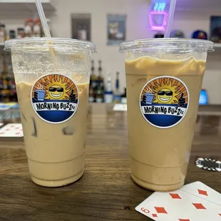 two cups of iced coffee
