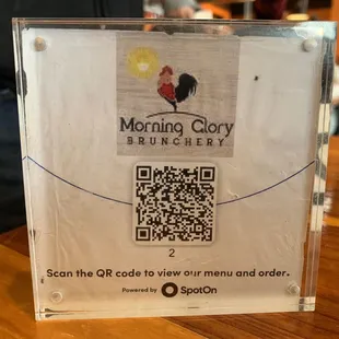 Menu QR code