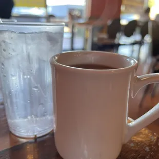 Coffee - cups are small but refillable $3.29