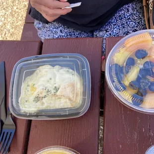Yogurt Parfait and Eggs over easy