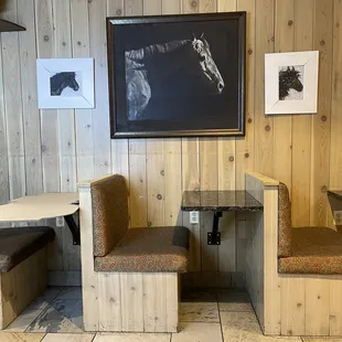 two tables and a bench