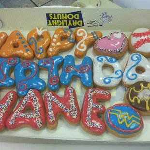 Happy birthday donuts