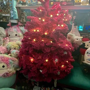 Hot pink flocked tree  can't wait to pick out this years