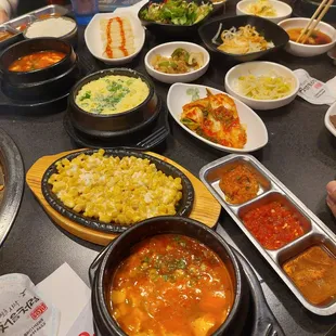 a table full of food