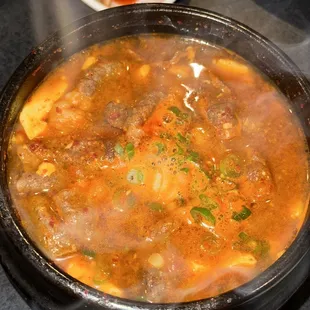 Beef tofu soup