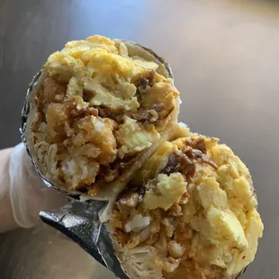 Breakfast burritos. Locally sourced 14&quot; tortillas, fresh made to order!