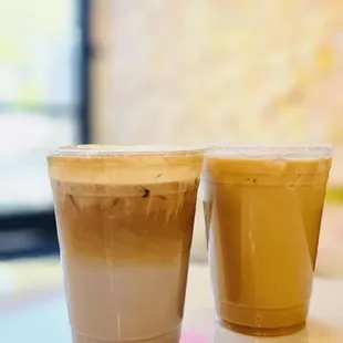 Lavender latte &amp; rose latte