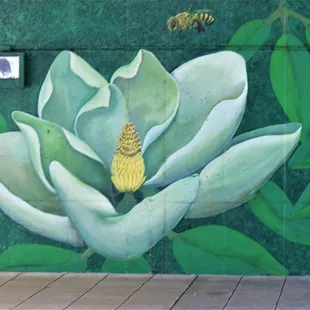 Morning Magnolias by Barbara Stahl (2011) beneath the Ohio St overpass along the canal