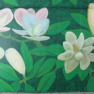 Morning Magnolias by Barbara Stahl (2011) beneath the Ohio St overpass along the canal