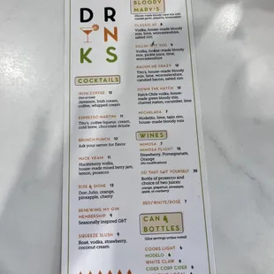 menu