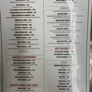sushi and sashimi, menu