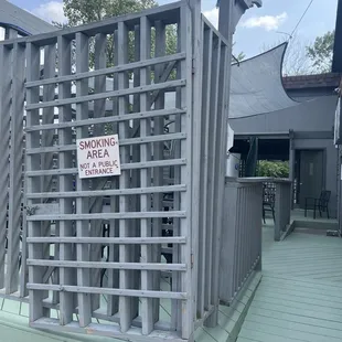 Smoking area and patio