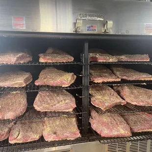 a rack full of steaks