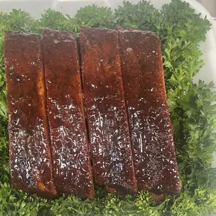 a close up of the meat