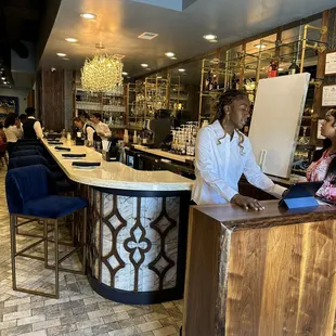 Bar and hostess desk