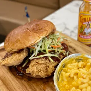 Sweet &amp; Spicy Chicken Sandwich- pass on the Mac-n-Cheese