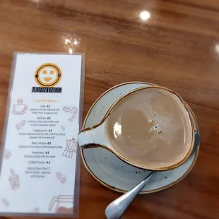 Latte with caramel shot....warm &amp; delicious!
