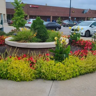 Landscaping in front of restaurant
