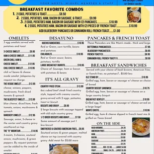 breakfast menu and prices