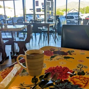 My table facing the front door