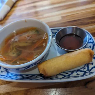 Lunch special comes with soup and egg roll.